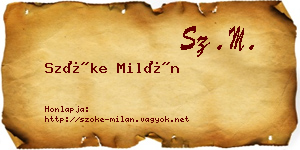 Szőke Milán névjegykártya