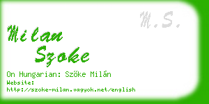 milan szoke business card