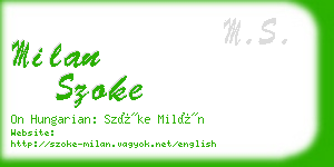 milan szoke business card